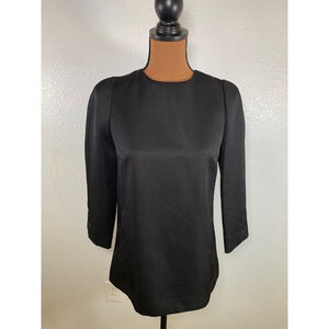 PRICE DROP! Women's Black 3/4 Sleeve Dress Top, LV on Zipper Size M Missing Tag